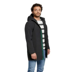 Parka Imperméable Noire Pour Hommes à Vélo Mosse Basil