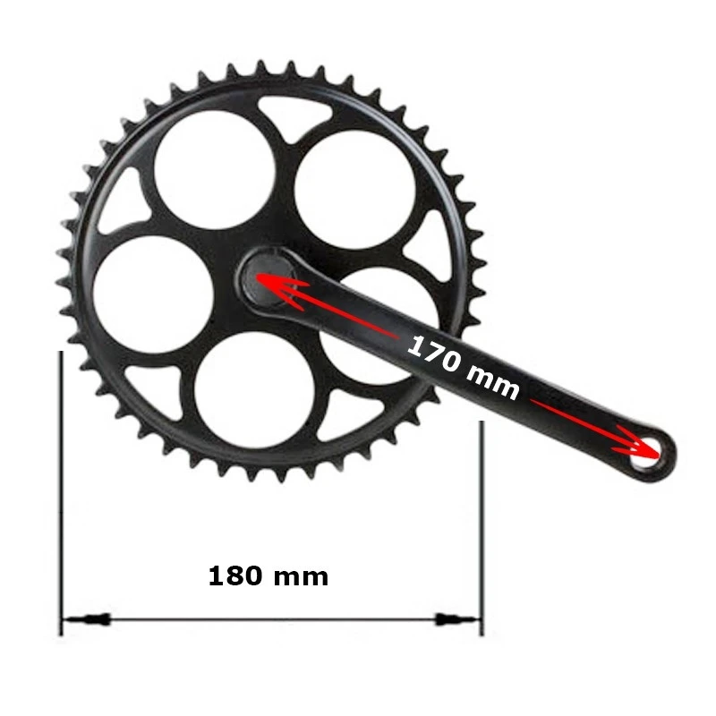 Messingschlager Pédalier Vélo Vintage Noir Singlespeed 44 Dents Pour Axe Carré 2 Messingschlager Pédalier Vélo Vintage Noir Singlespeed 44 Dents Pour Axe Carré – Image 2