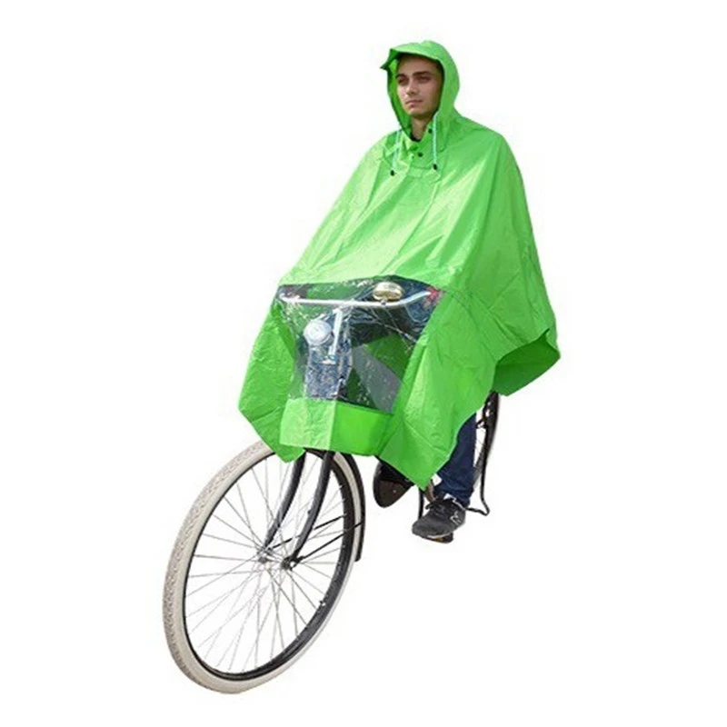 Poncho Pluie Vert Avec Fenêtre Pour Lumière De Vélo 3 Poncho Pluie Vert Avec Fenêtre Pour Lumière De Vélo – Image 3