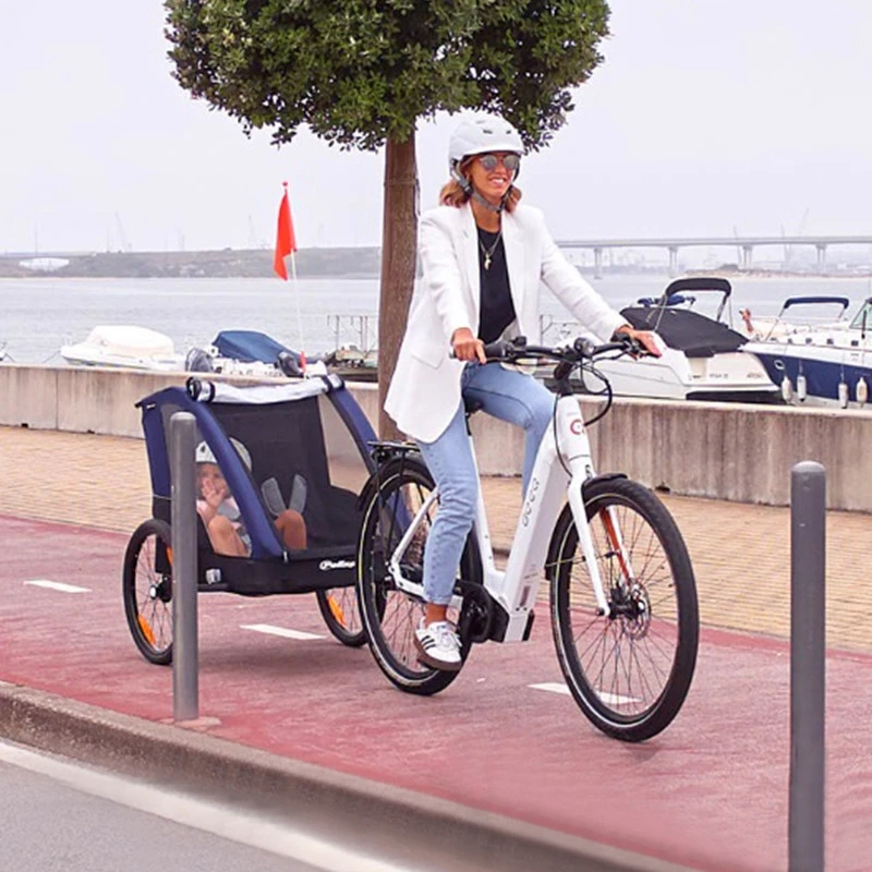 POLISPORT Remorque Vélo Enfant 2 Places Pliable Avec Suspension Et Amortisseurs 2 POLISPORT Remorque Vélo Enfant 2 Places Pliable Avec Suspension Et Amortisseurs – Image 2