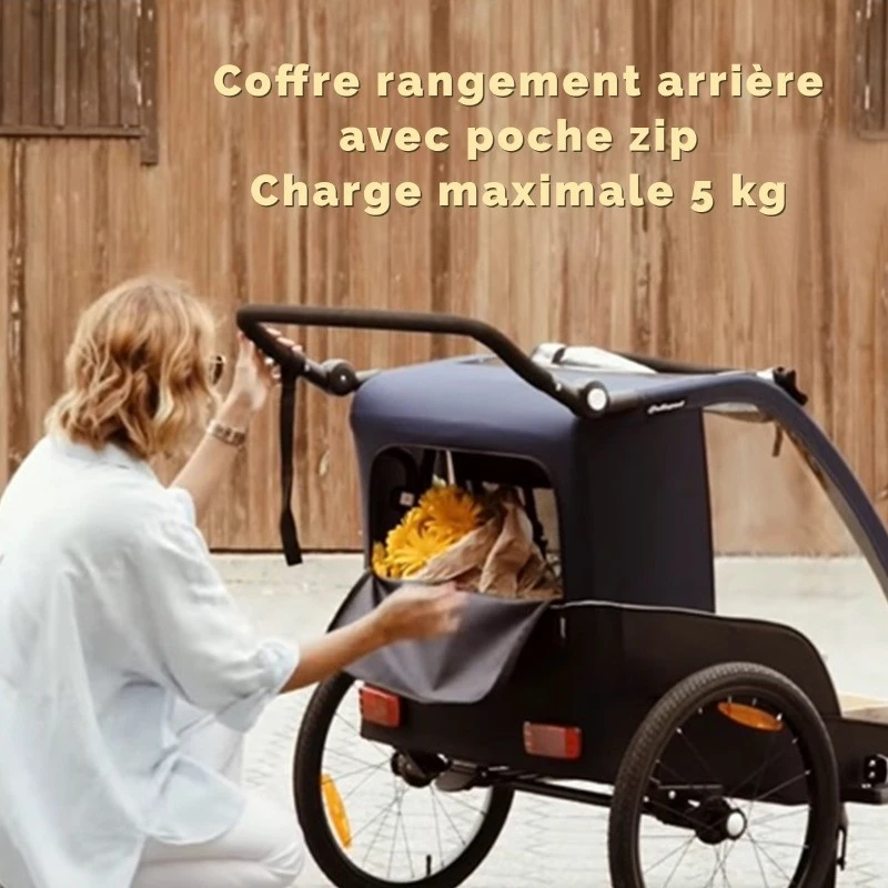 POLISPORT Remorque Vélo Enfant 2 Places Pliable Avec Suspension Et Amortisseurs 8 POLISPORT Remorque Vélo Enfant 2 Places Pliable Avec Suspension Et Amortisseurs – Image 8