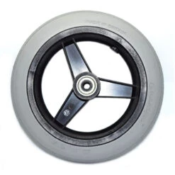 Roue Pleine 150x33 Mm - Bandage Gris - Jante Noire - Pour Axe 8 Mm