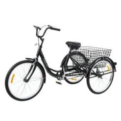 Tricycle Adulte De 24 Pouces 1 Vitesse Noir