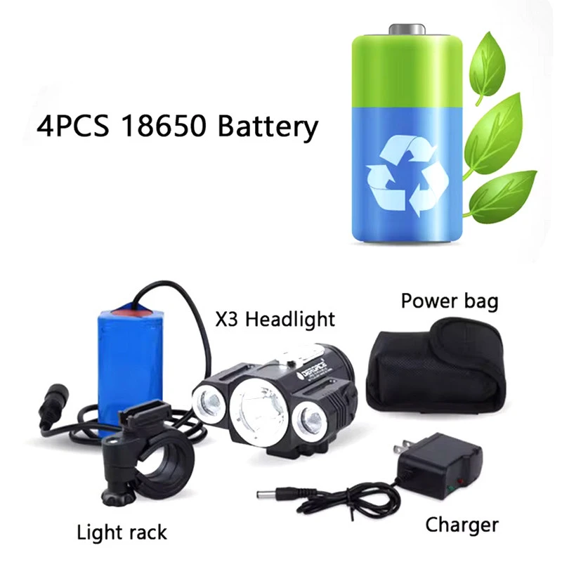 X3 HD LED - Feu Vélo Avant Haute Luminosité 7000 Lumens 11 X3 HD LED - Feu Vélo Avant Haute Luminosité 7000 Lumens – Image 11