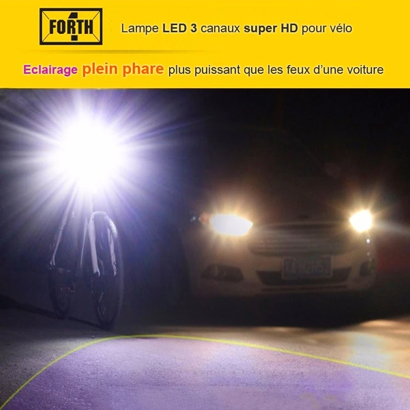 X3 HD LED - Feu Vélo Avant Haute Luminosité 7000 Lumens 7 X3 HD LED - Feu Vélo Avant Haute Luminosité 7000 Lumens – Image 7